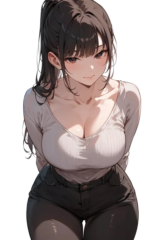 masterpiece, best quality, score_7, safe, kara no shoujo, solo, simple background — by k3scat, made with ComfyUI
