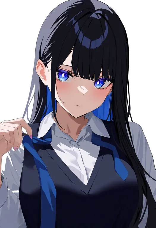 masterpiece, best quality, newest, absurdres, highres, safe, undone_necktie, 1girl, solo, simple_background — by k3scat, made with ComfyUI