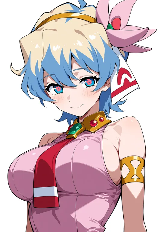 masterpiece, best quality, score_7, safe, nia teppelin, solo, upper body, simple background — by k3scat, made with ComfyUI