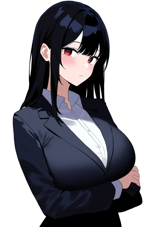 masterpiece, best quality, newest, absurdres, highres, safe, arms_under_breasts, 1girl, solo, simple_background — by k3scat, made with ComfyUI