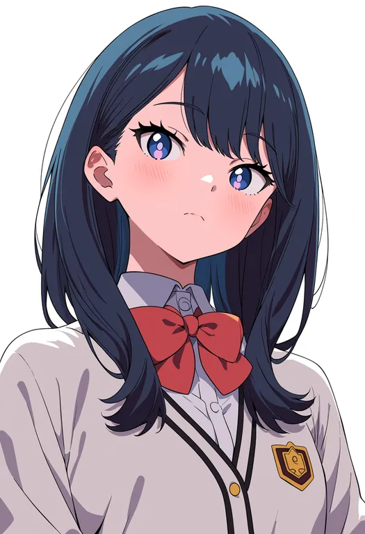 masterpiece, best quality, score_7, safe, takarada rikka, solo, upper body, simple background — by k3scat, made with ComfyUI