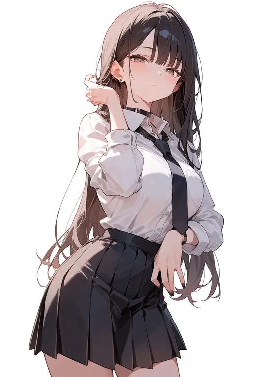 masterpiece, best quality, score_7, safe, pixiv shujuu monogatari, solo, simple background — by k3scat, made with ComfyUI