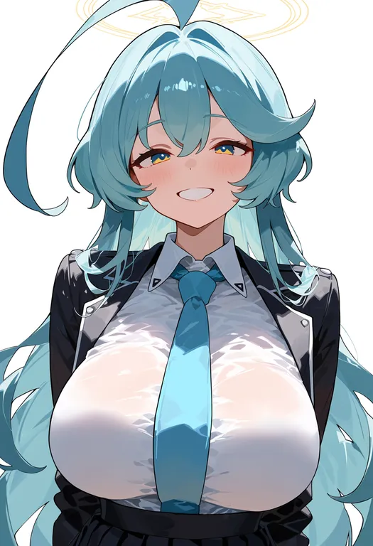 masterpiece, best quality, score_7, safe, yume (blue archive), blue archive, solo, upper body, simple background — by k3scat, made with ComfyUI
