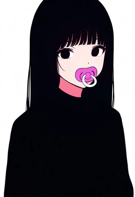 masterpiece, best quality, newest, absurdres, highres, safe, pacifier, 1girl, solo, simple_background — by k3scat, made with ComfyUI