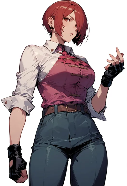 masterpiece, best quality, score_7, safe, the king of fighters xi, solo, simple background — by k3scat, made with ComfyUI
