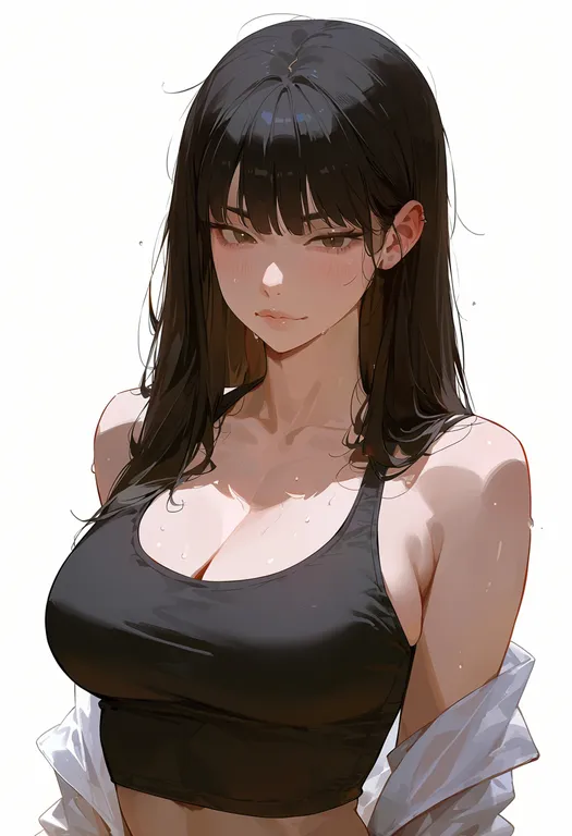masterpiece, best quality, score_7, safe, ayane (doa), solo, upper body, simple background — by k3scat, made with ComfyUI
