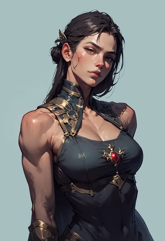 masterpiece, best quality, score_7, safe, medea (mythology), mythology, solo, upper body, simple background — by k3scat, made with ComfyUI