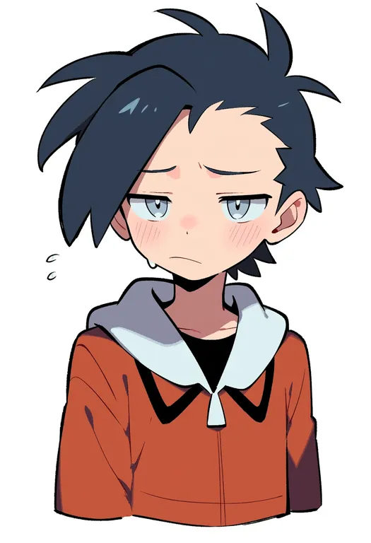 masterpiece, best quality, score_7, safe, ethan (pokemon), pokemon, solo, upper body, simple background — by k3scat, made with ComfyUI