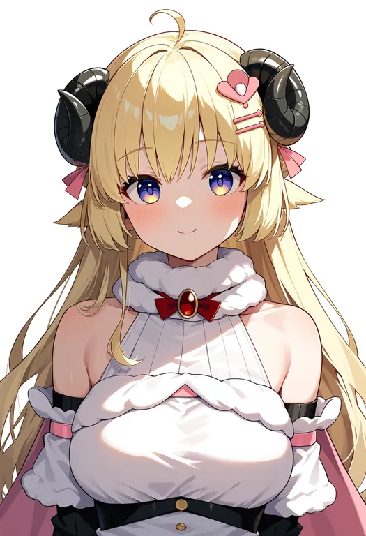masterpiece, best quality, score_7, safe, tsunomaki watame, solo, upper body, simple background — by k3scat, made with ComfyUI
