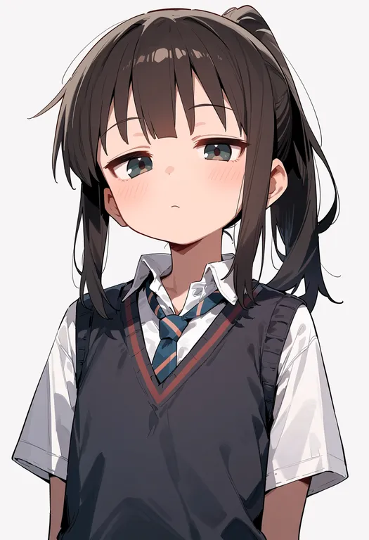masterpiece, best quality, score_7, safe, kyonko, solo, upper body, simple background — by k3scat, made with ComfyUI