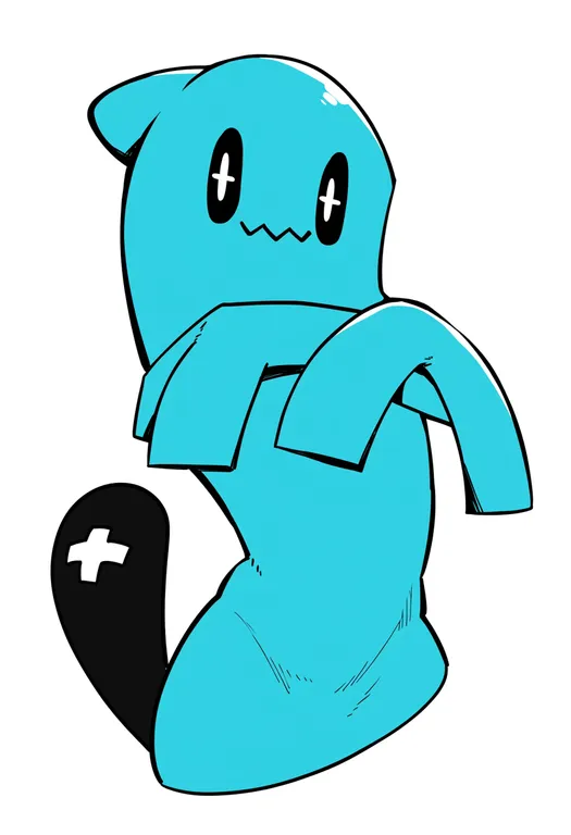 masterpiece, best quality, score_7, safe, wobbuffet, solo, upper body, simple background — by k3scat, made with ComfyUI