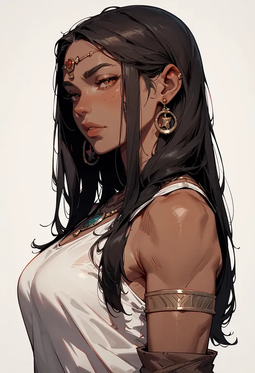 masterpiece, best quality, score_7, safe, samson (mythology), mythology, solo, upper body, simple background — by k3scat, made with ComfyUI