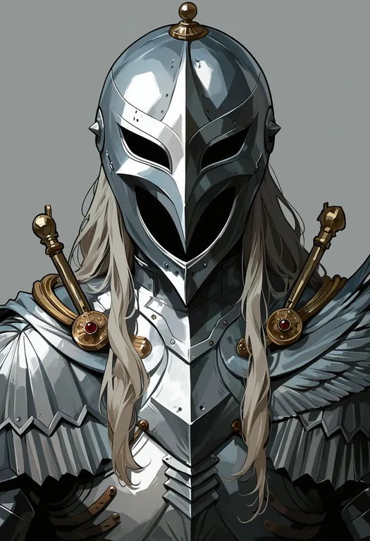 masterpiece, best quality, score_7, safe, griffith (berserk), berserk, solo, upper body, simple background — by k3scat, made with ComfyUI