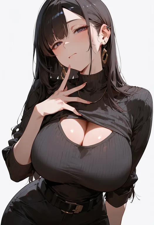 masterpiece, best quality, score_7, safe, chobi (pixiv), pixiv, solo, upper body, simple background — by k3scat, made with ComfyUI