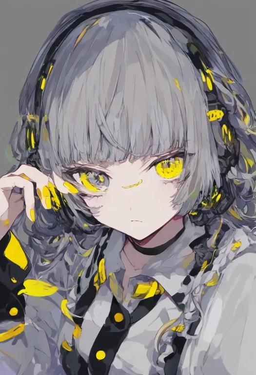 masterpiece, best quality, general, yellow nails, 1girl, solo, simple background — by k3scat, made with ComfyUI