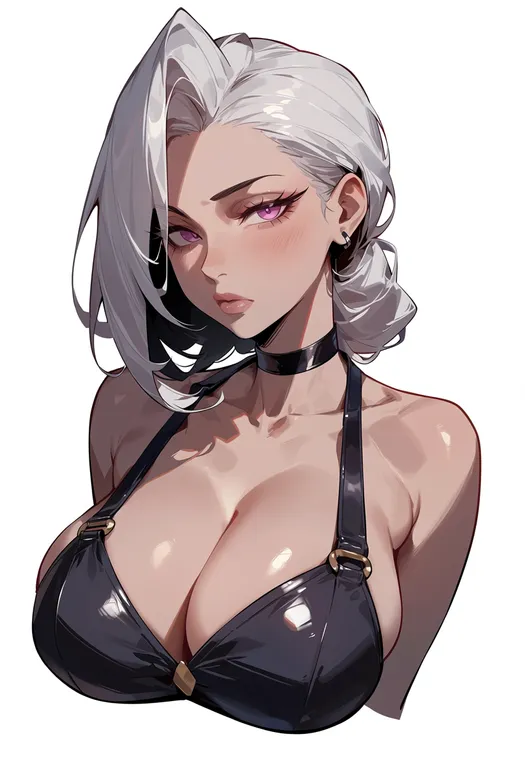 masterpiece, best quality, score_7, safe, jinx (league), solo, upper body, simple background — by k3scat, made with ComfyUI