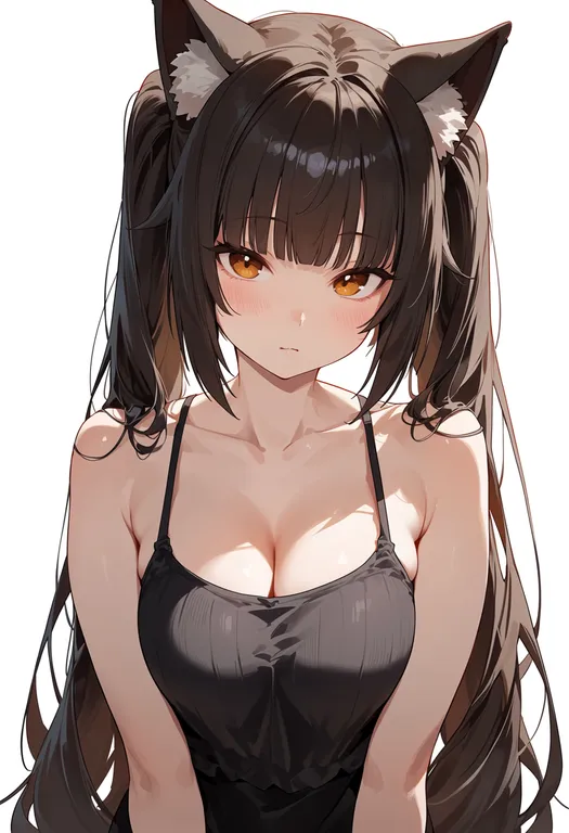 masterpiece, best quality, score_7, safe, chocola (nekopara), nekopara, solo, upper body, simple background — by k3scat, made with ComfyUI