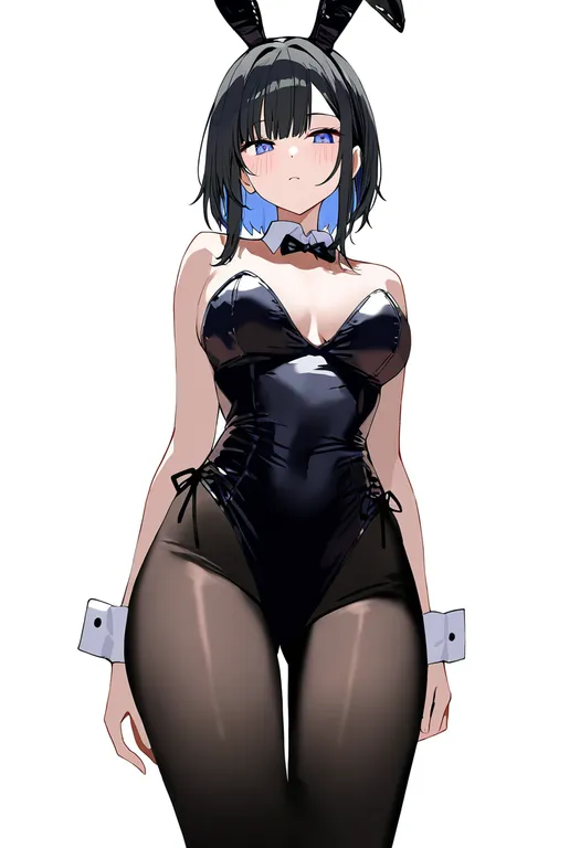 masterpiece, best quality, newest, absurdres, highres, safe, translucent_bunnysuit, 1girl, solo, simple_background — by k3scat, made with ComfyUI