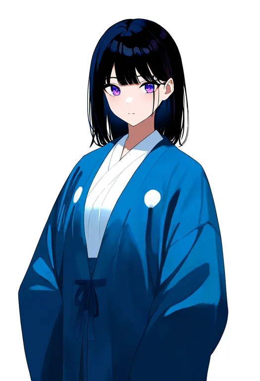masterpiece, best quality, newest, absurdres, highres, safe, blue_haori, 1girl, solo, simple_background — by k3scat, made with ComfyUI