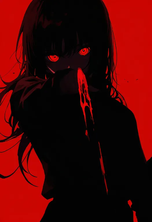 masterpiece, best quality, newest, absurdres, highres, safe, blood_splatter, 1girl, solo, simple_background — by k3scat, made with ComfyUI