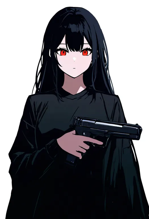 masterpiece, best quality, newest, absurdres, highres, safe, trigger_discipline, 1girl, solo, simple_background — by k3scat, made with ComfyUI