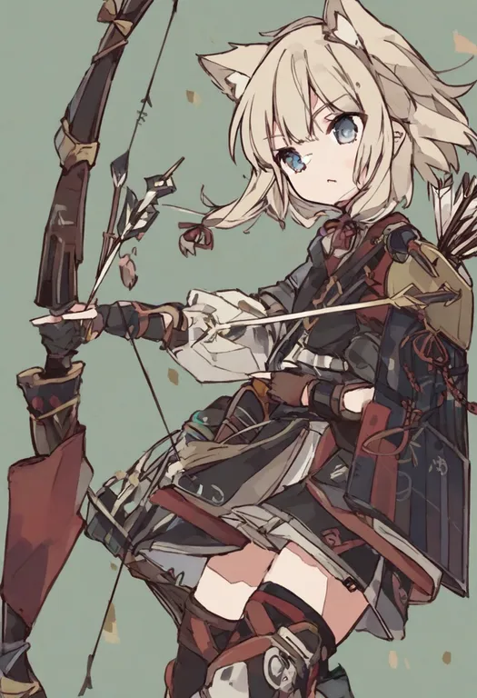 masterpiece, best quality, general, arrow (projectile), 1girl, solo, simple background — by k3scat, made with ComfyUI