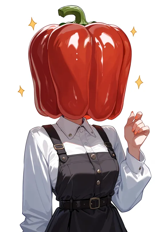masterpiece, best quality, score_7, safe, bell pepper slice, 1girl, solo, upper body, simple background — by k3scat, made with ComfyUI