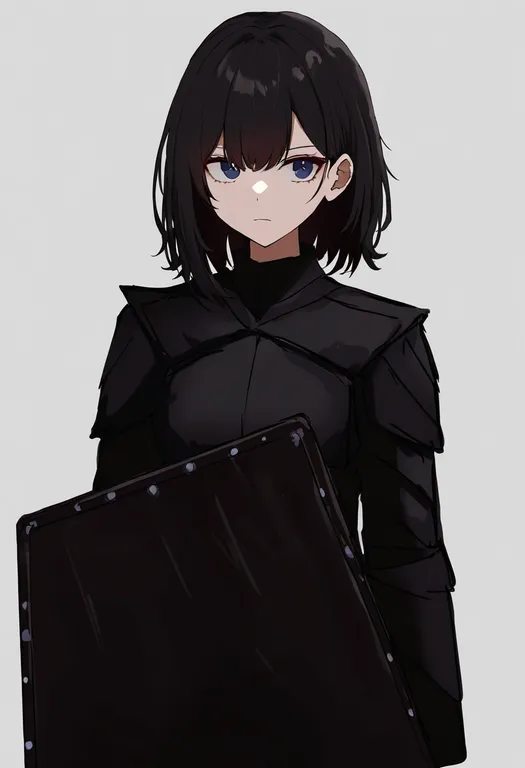 masterpiece, best quality, newest, absurdres, highres, safe, arm_shield, 1girl, solo, simple_background — by k3scat, made with ComfyUI