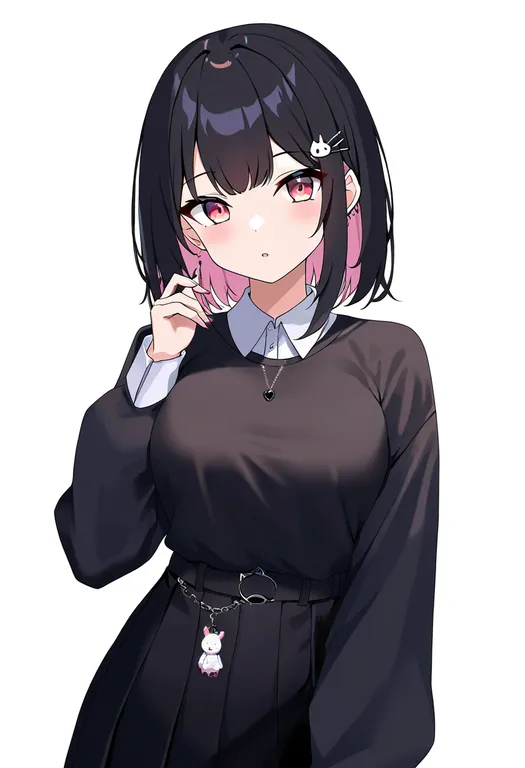 masterpiece, best quality, newest, absurdres, highres, safe, animal_charm, 1girl, solo, simple_background — by k3scat, made with ComfyUI