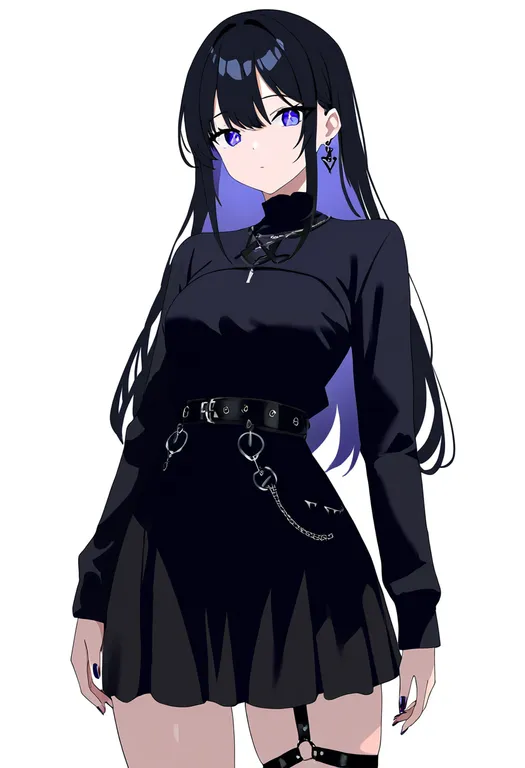 masterpiece, best quality, newest, absurdres, highres, safe, o-ring_thigh_strap, 1girl, solo, simple_background — by k3scat, made with ComfyUI