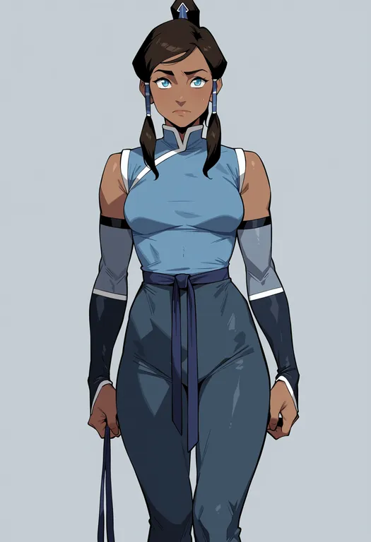 masterpiece, best quality, score_7, safe, the legend of korra, solo, simple background — by k3scat, made with ComfyUI