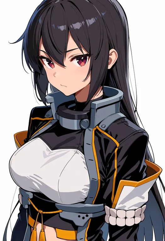 masterpiece, best quality, score_7, safe, nagato kai ni (kancolle), solo, upper body, simple background — by k3scat, made with ComfyUI