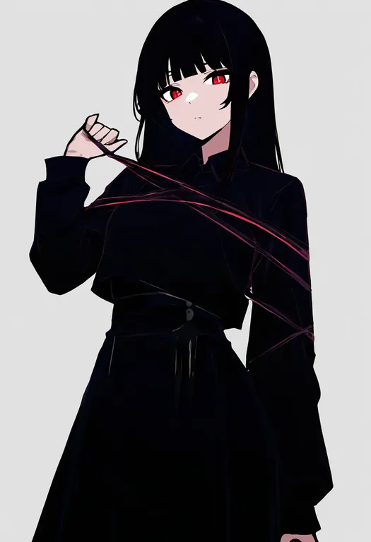 masterpiece, best quality, newest, absurdres, highres, safe, entangled, 1girl, solo, simple_background — by k3scat, made with ComfyUI