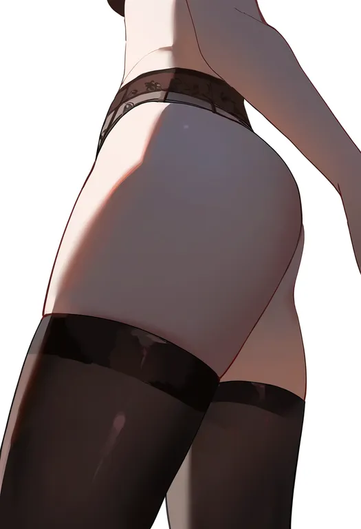 masterpiece, best quality, newest, absurdres, highres, safe, brown_thighhighs, 1girl, solo, simple_background — by k3scat, made with ComfyUI