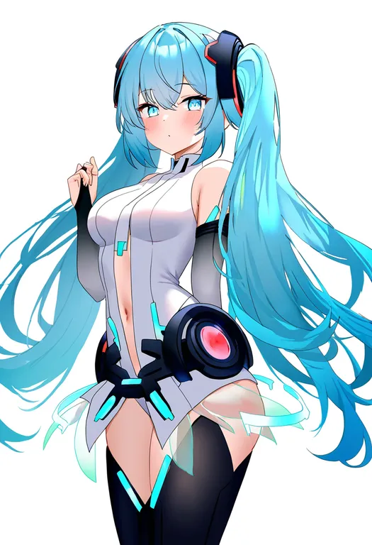 masterpiece, best quality, newest, absurdres, highres, safe, quarterly_pixiv_2_miku_append, solo, simple_background — by k3scat, made with ComfyUI
