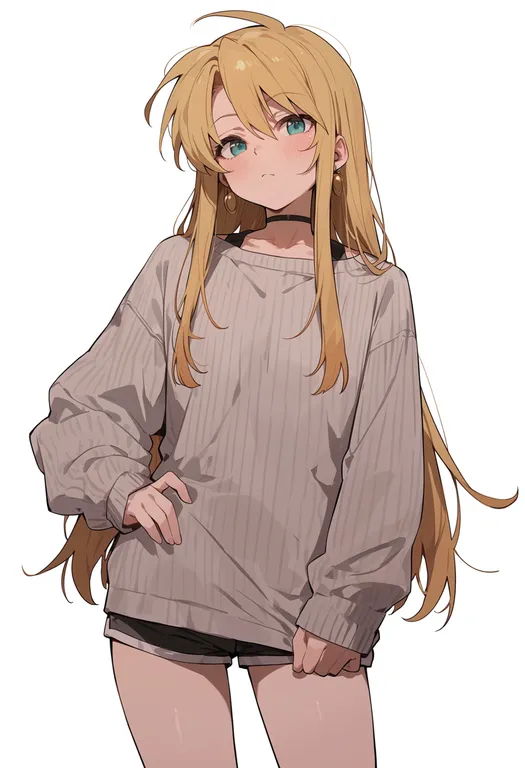 masterpiece, best quality, score_7, safe, tales of phantasia, solo, simple background — by k3scat, made with ComfyUI