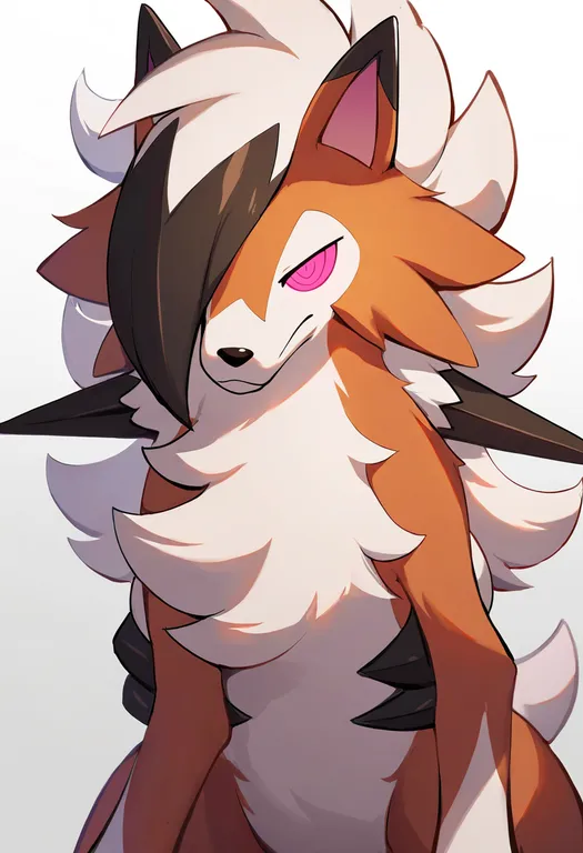 masterpiece, best quality, newest, absurdres, highres, safe, lycanroc, solo, upper_body, simple_background — by k3scat, made with ComfyUI