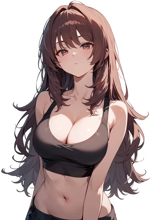 masterpiece, best quality, score_7, safe, katsuragi marina, solo, upper body, simple background — by k3scat, made with ComfyUI