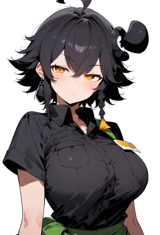 masterpiece, best quality, score_7, safe, pepperoni, 1girl, solo, upper body, simple background — by k3scat, made with ComfyUI