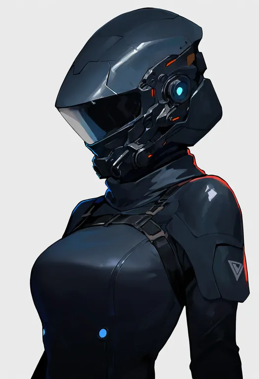 masterpiece, best quality, newest, absurdres, highres, safe, armored_bodysuit, 1girl, solo, simple_background — by k3scat, made with ComfyUI