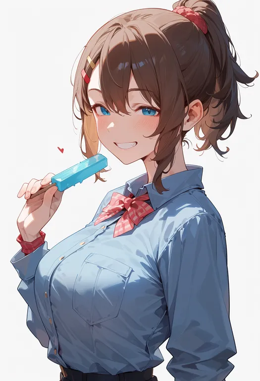 masterpiece, best quality, score_7, safe, kirisawa juuzou (character), solo, upper body, simple background — by k3scat, made with ComfyUI