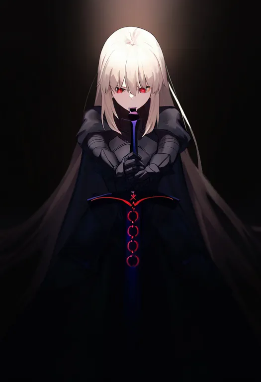 masterpiece, best quality, newest, absurdres, highres, safe, excalibur_morgan_(fate), 1girl, solo, simple_background — by k3scat, made with ComfyUI