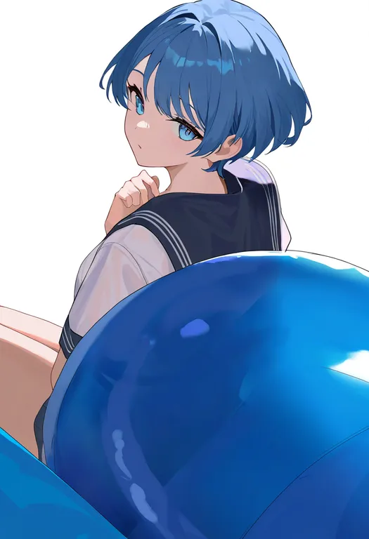 masterpiece, best quality, newest, absurdres, highres, safe, inflatable_raft, 1girl, solo, simple_background — by k3scat, made with ComfyUI