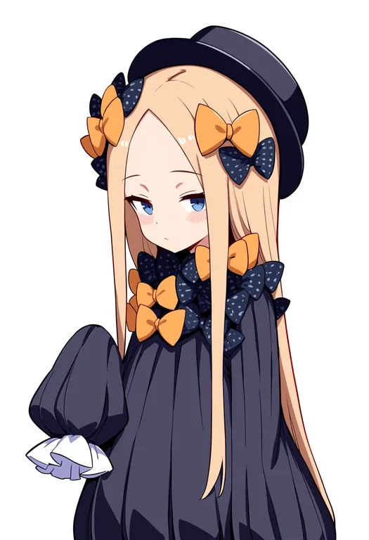masterpiece, best quality, score_7, safe, abigail williams (first ascension) (fate), solo, upper body, simple background — by k3scat, made with ComfyUI