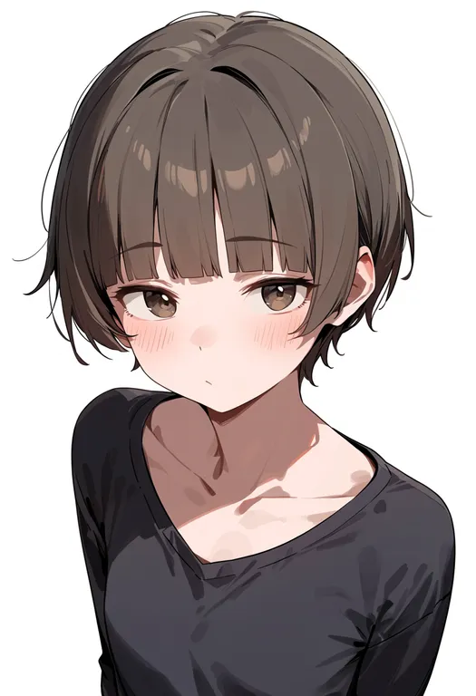 masterpiece, best quality, score_7, safe, shimazu yoshino, solo, upper body, simple background — by k3scat, made with ComfyUI