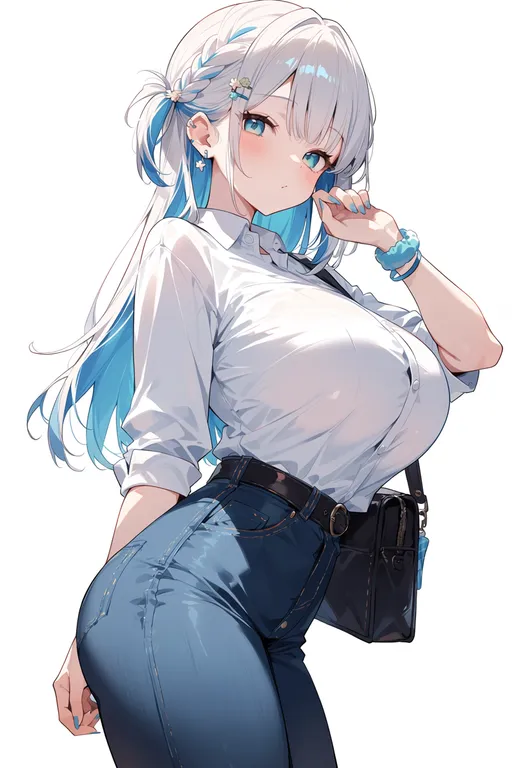 masterpiece, best quality, score_7, safe, kouhaku nawa, 1girl, solo, simple background — by k3scat, made with ComfyUI