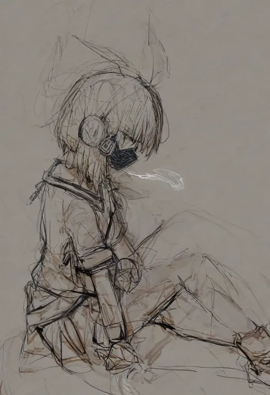 masterpiece, best quality, general, sketch, 1girl, solo — by k3scat, made with ComfyUI