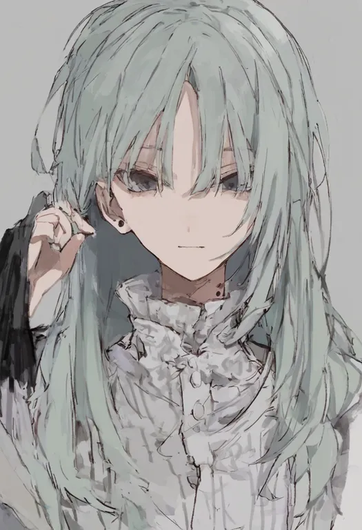 masterpiece, best quality, general, mole on neck, 1girl, solo, simple background — by k3scat, made with ComfyUI
