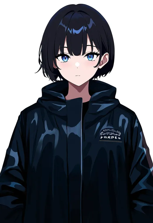 masterpiece, best quality, newest, absurdres, highres, safe, print_jacket, 1girl, solo, simple_background — by k3scat, made with ComfyUI