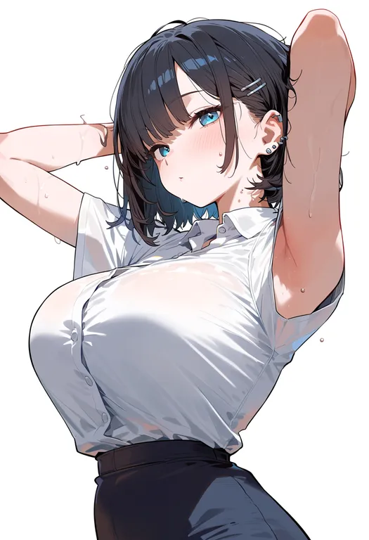 masterpiece, best quality, score_7, safe, rice, 1girl, solo, upper body, simple background — by k3scat, made with ComfyUI